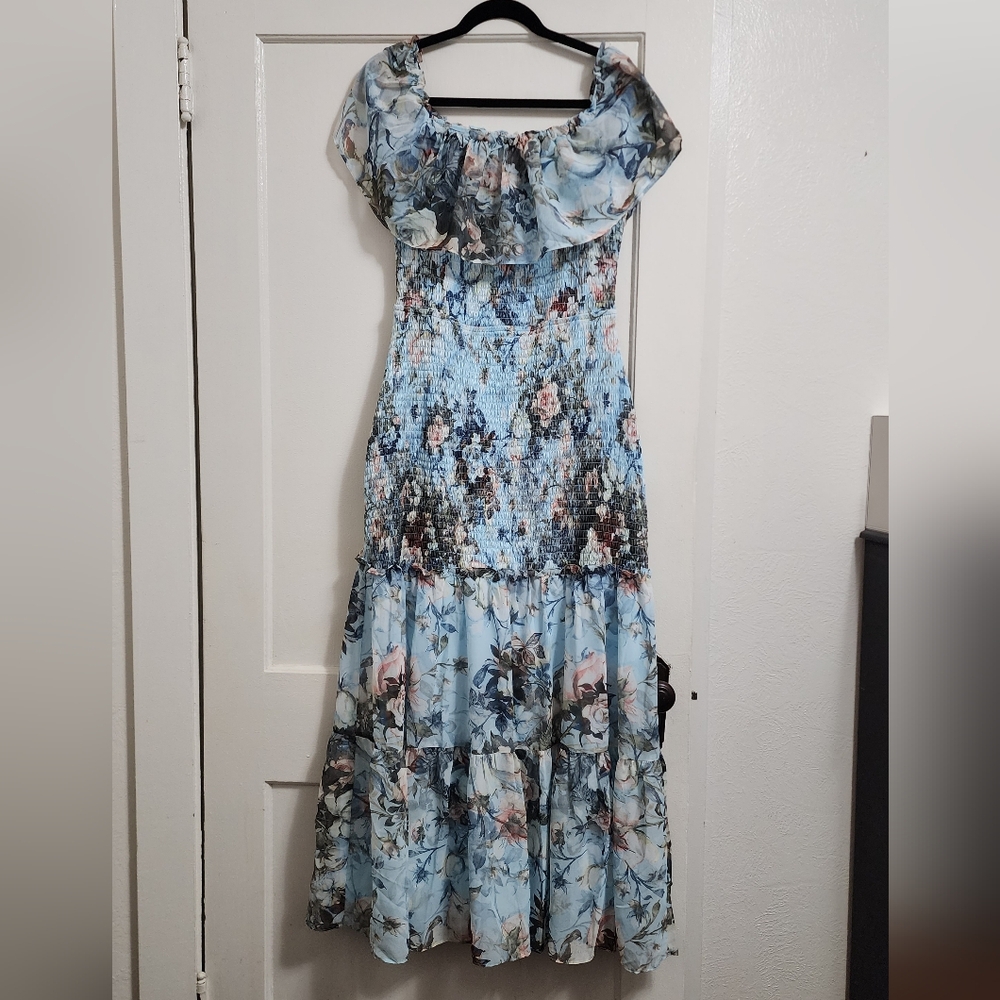 Baltic Born Light Blue Floral Maxi Dress
